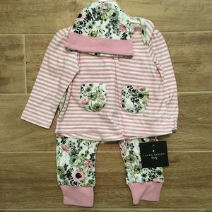 Laura Ashley floral & stripe matching set.